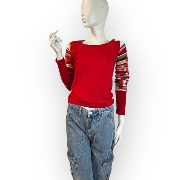 Vintage Kenzo Merino Patchwork Sleeve Sweater - Picture 2 of 13